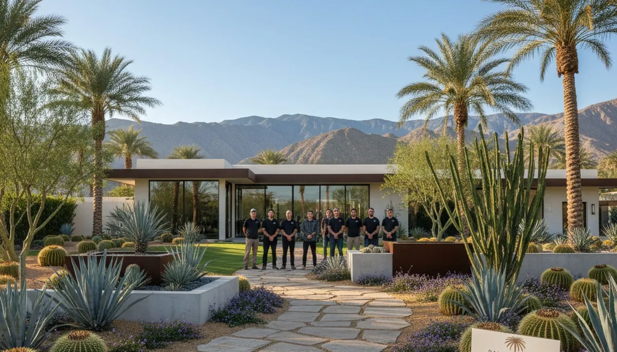 Palm Springs, CA landscaping design for a modern desert yard with drought-tolerant plants